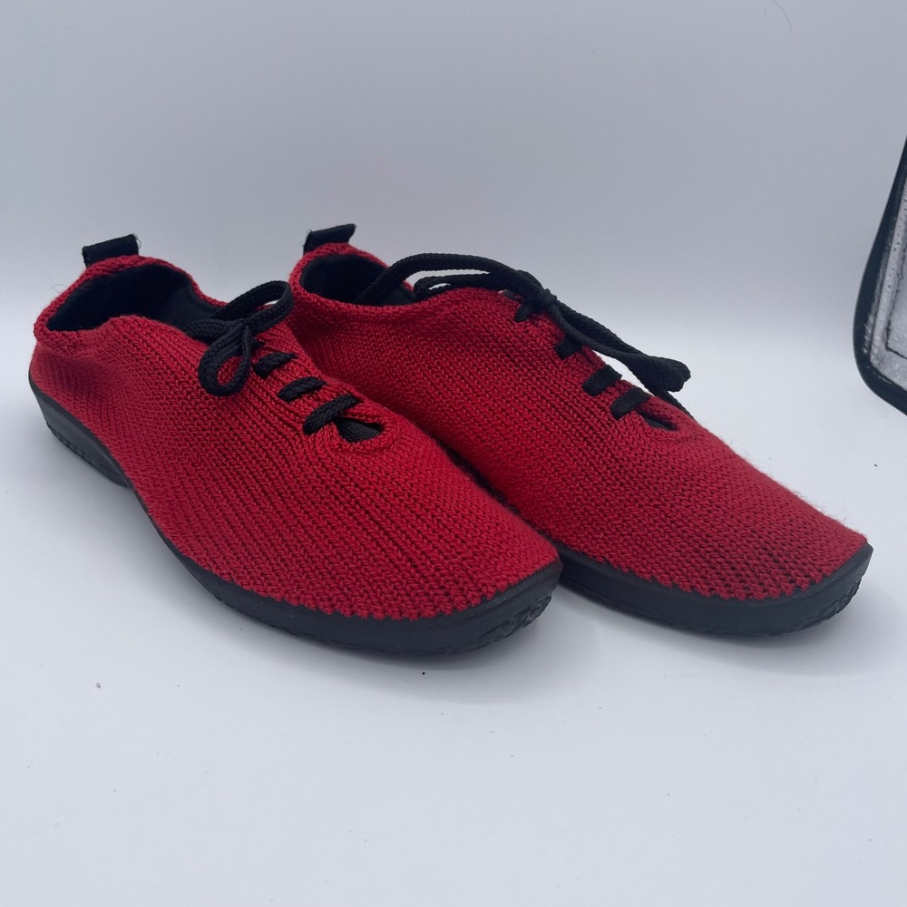 Arcopedico LS Knit Oxford Sneakers Womens 39 Red Lace Up Comfort Walking Shoes